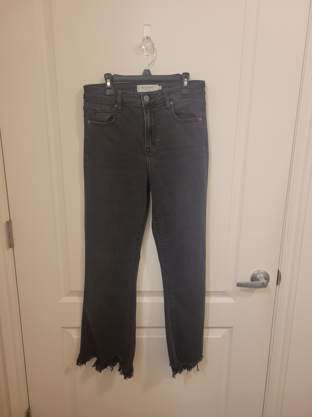 Women’s Black Raw Hem Flare Jeans